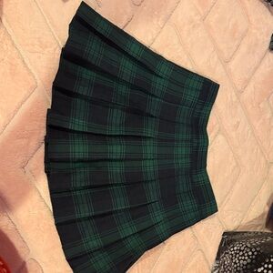 Asics Dark Green and Black Checkered Skater Skirt